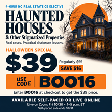 Load image into Gallery viewer, Live Online: Haunted Houses and Other Stigmatized Properties
